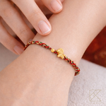 【TLH】黃金墜 純金999 馬尼攏總來 五彩繩開運編織手鍊 約重0.06錢&plusmn;0.01 隨機贈送馬年御守 (馬年 過年 送禮), , large