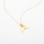 【Angel & Me】Golden Lucky Whale tail s925 sterling silver necklace birthday gift, , large