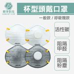 台灣現貨！工業用杯型頭戴式口罩(KN95)  白色/活性碳 一般/帶呼吸閥 頭綁戴式碗型防工業粉塵/顆粒物/飛沫/霧霾, , large