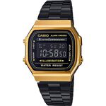 CASIO 卡西歐 Digital 經典電子錶-黑金/38.6mm A-168WEGB-1BDF, , large