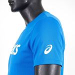 Asics 男女 短袖 T恤 運動 透氣 吸濕 快乾 抗UV 台灣製 延續 藍 [K31415-43], , large
