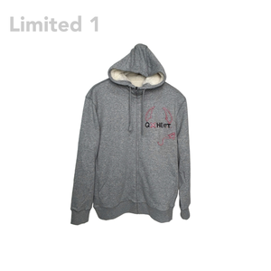 Men's light heather gray hand-painted knitted jacket