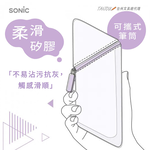 【龍品文創】日本SONIC FD-2286 輕巧三角筆袋-W光透紫, , large