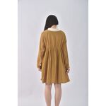 (M) qinwei假兩件黃色洋裝二手衣, , large