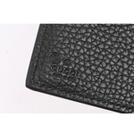 GUCCI  Marmont 金色標誌粒紋皮革釦式二折短夾/黑色, , large