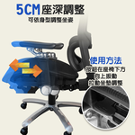 【G+居家】免組裝 人體工學8D萬向軟扶手電腦椅-黑色-鋁合金腳架-大平腳(2吋炫風水晶黑(有飾蓋)), , large