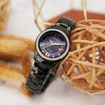 CITIZEN 星辰 光動能水晶奢華女錶-藍x黑 FE1255-84L, , large