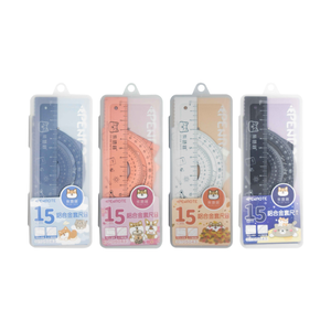 【PENROTE 筆樂】柴語錄15cm鋁合金4入套尺 藍