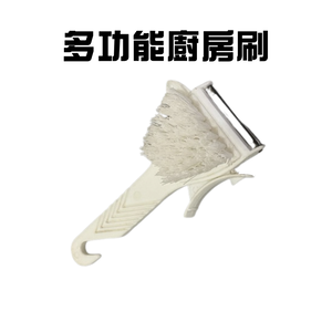 金德恩 GS MALL 台灣製造 多功能廚房削皮刀 削皮刀 蔬果刷 去蒂頭 去皮刀 清潔刷 料理刀 廚房清潔刷