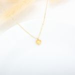 【Angel & Me】Love seed Heart s925 sterling silver 24k gold plated necklace gift, , large