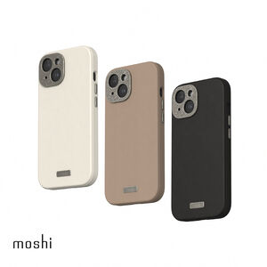 Moshi iPhone 15 Napa 皮革保護殼 支援Magsafe 手機殼-iPhone 15,午夜黑 (現貨)