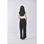 (L) mini closet韓牌高腰寬鬆黑色長褲二手衣, , large