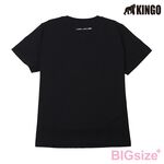KINGO-大尺碼-女款 圓領T恤-黑-414134, , large