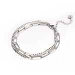 ULOO Glimmer 優雅雙層次設計手鍊-銀色 UB2000320, , large