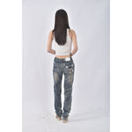 (XL) newlover industry丹寧牛仔棉質暈染藍色長褲二手衣, , large