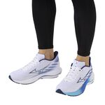 MIZUNO WAVE RIDER 28 男慢跑鞋 超寬楦 運動鞋 白藍 J1GC240401 【樂買網】, , large