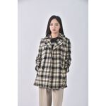 (S) nice claup co ltd質感格紋黑色綁帶外套二手衣, , large
