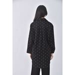 (M) imoda質感點點黑色長袖上衣二手衣, , large