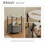 【H&R安室家】可拆式收納小圓桌/茶几/附籃-白TBF43, , large