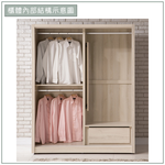 【唯熙傢俱】奧里橡木白5X7尺滑門衣櫃, , large