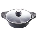 PERFECT 理想牌 日式黑金鋼鴛鴦鍋不沾鍋湯鍋附蓋IH 30cm-Leidea樂德兒, , large