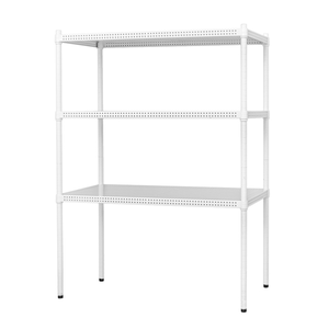 【Y HOUSE】90x35x120cm perforated plate three-layer shelf perforated plate shelf iron rack - paint white