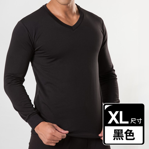 【G+居家】束口刷毛暖暖衣_V領_男款(保暖衣/機能上衣/內搭衣/素色長袖上衣/秋冬男上衣/彈性厚上衣)