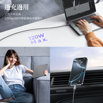 AIDOGA艾迪伽LQ DC4011鋼鐵系列USB-A to Type-C充電線傳輸線快充線120W QC4.0 1.2M, , large