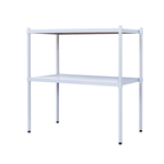 【Y HOUSE】90x45x75cm two-layer hole-free iron plate storage rack rack iron rack - paint white, , large