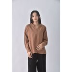 (XL) sweet後鈕扣棕色長袖上衣二手衣, , large