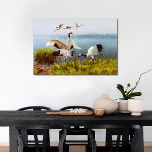 【御畫房】鶴舞 國家一級畫師手繪油畫60×90cm(VF-13)