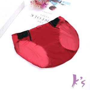 【K's凱恩絲】夏季繽紛紅網紗三角有氧蠶絲內褲
