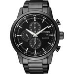 CITIZEN 星辰 光動能城市計時碼錶-黑/43mm CA0615-59E, , large