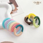 【Gulicc】古莉可 髮圈 夏季雙拼果凍色 電話線髮圈 3入, , large