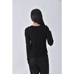 (S) zara素色黑色長袖上衣二手衣, , large