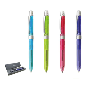 【O.B.】PENAC Ele-001 三合一多功能筆（0.7mm原子筆藍、紅+0.5mm自動鉛筆）筆桿顏色隨機 /支 TF1401 附筆盒