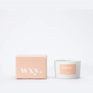 【英國 wxy】經典mini蠟燭-aura.雲杉 & 琥珀絨/95g