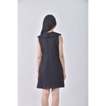 (S) jis質感棉質無袖藍色洋裝二手衣, , large