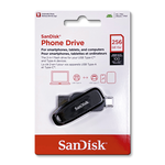 【SanDisk】Phone Drive DDC6 黑色 256G TYPE-C USB 3.2 雙用 OTG 旋轉隨身碟 讀取速度 100MB/s, , large