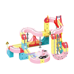 【花太太】粉紅超跑立體磁力軌道小火車66pcs, , large