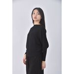 (XL) 坑紋黑色長袖上衣二手衣, , large
