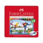 【Faber-Castell】輝柏  水彩色鉛筆 附水彩筆 鐵盒 24色 /盒 115925, , large