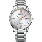 CITIZEN 星辰 光動能簡約手錶-銀/40mm BM6978-77A, , large
