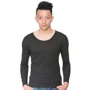 溫控男圓領羅紋發熱衣<白XL>L282 保暖 抗寒 台灣製