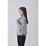 (S) bershka丹寧牛仔排扣藍色外套二手衣, , large