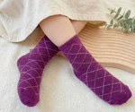 [Kaimei Cotton] MIT Made in Taiwan Big Children's Pure Cotton Diamond Pattern Women's Socks 18-22cm-8 Pairs, , large