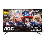 【AOC】65型 4K Google TV 智慧聯網液晶螢幕顯示器(65U6245)-全新僅箱損 福利品 含基本安裝, , large