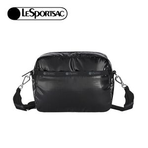 |快速出貨|Lesportsac Deluxe Crossbody 拉鍊斜背包/ 亮面黑
