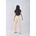 (M) 高腰西裝直筒杏色長褲二手衣, , large