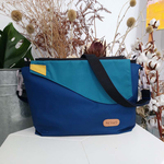 Eco-friendly Crossbody bag & tote bag Two-in-one, Reversible yoyo bag (Cerulean), , large